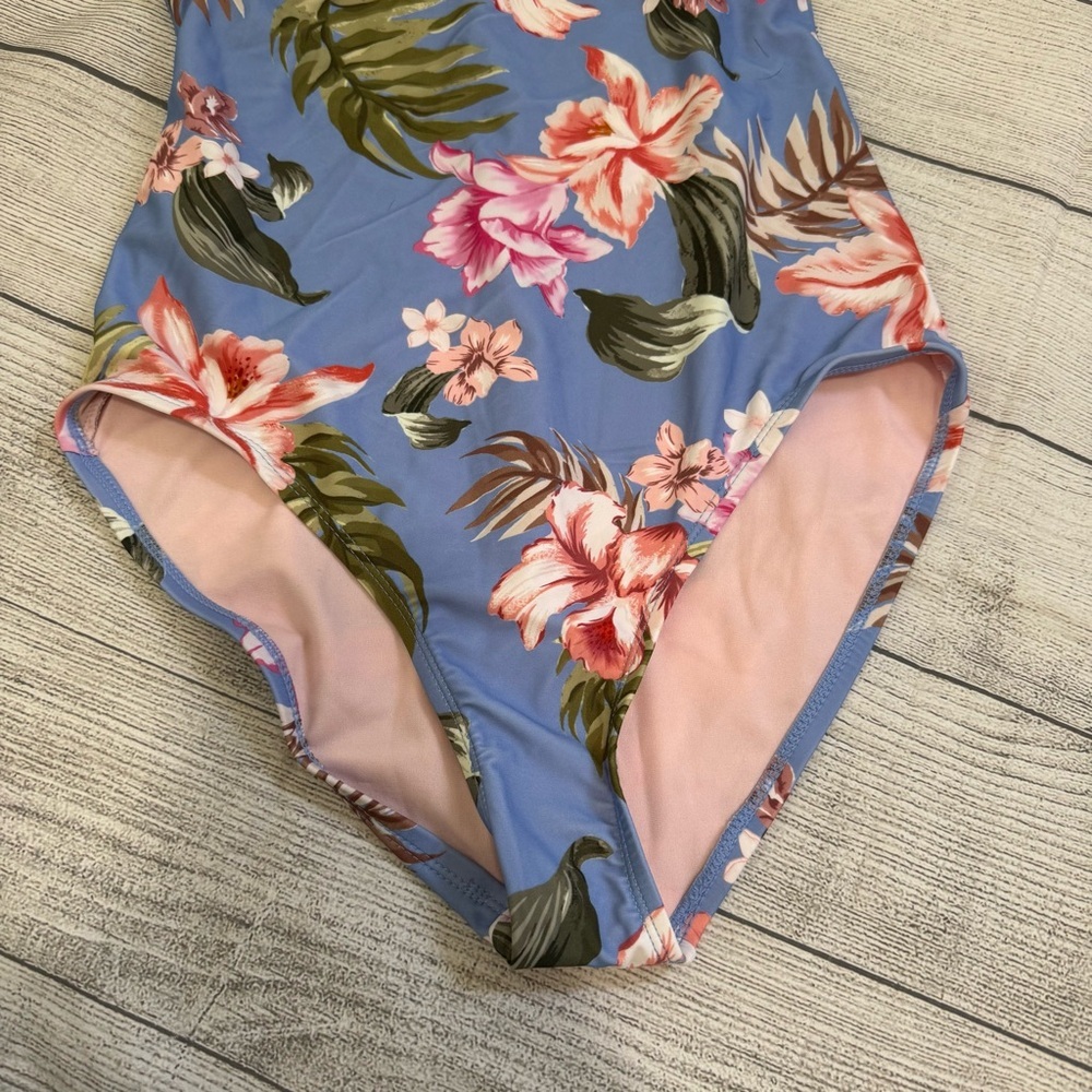 Kona Sol NWT Blue Floral One Piece Swimsuit - Picture 3 of 8